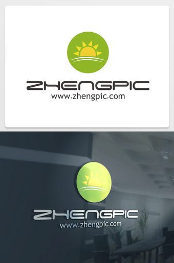 绿色圆形太阳logo下载