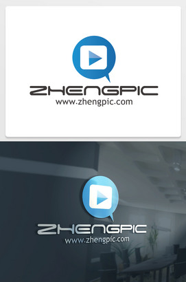 圆形三角箭头logo设计