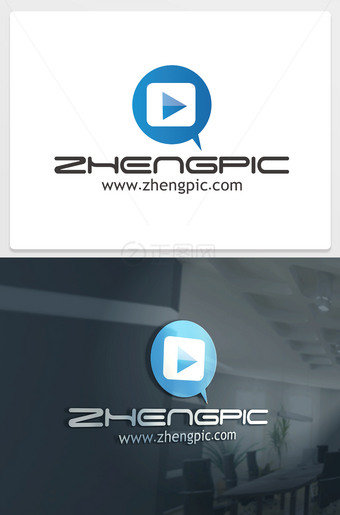 圆形三角箭头logo设计