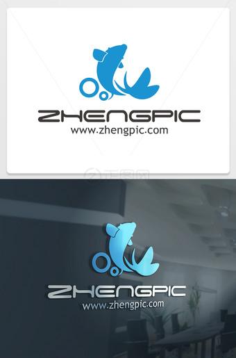 海洋海豚logo设计