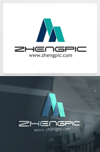 M字母logo建筑装饰公司logo设计