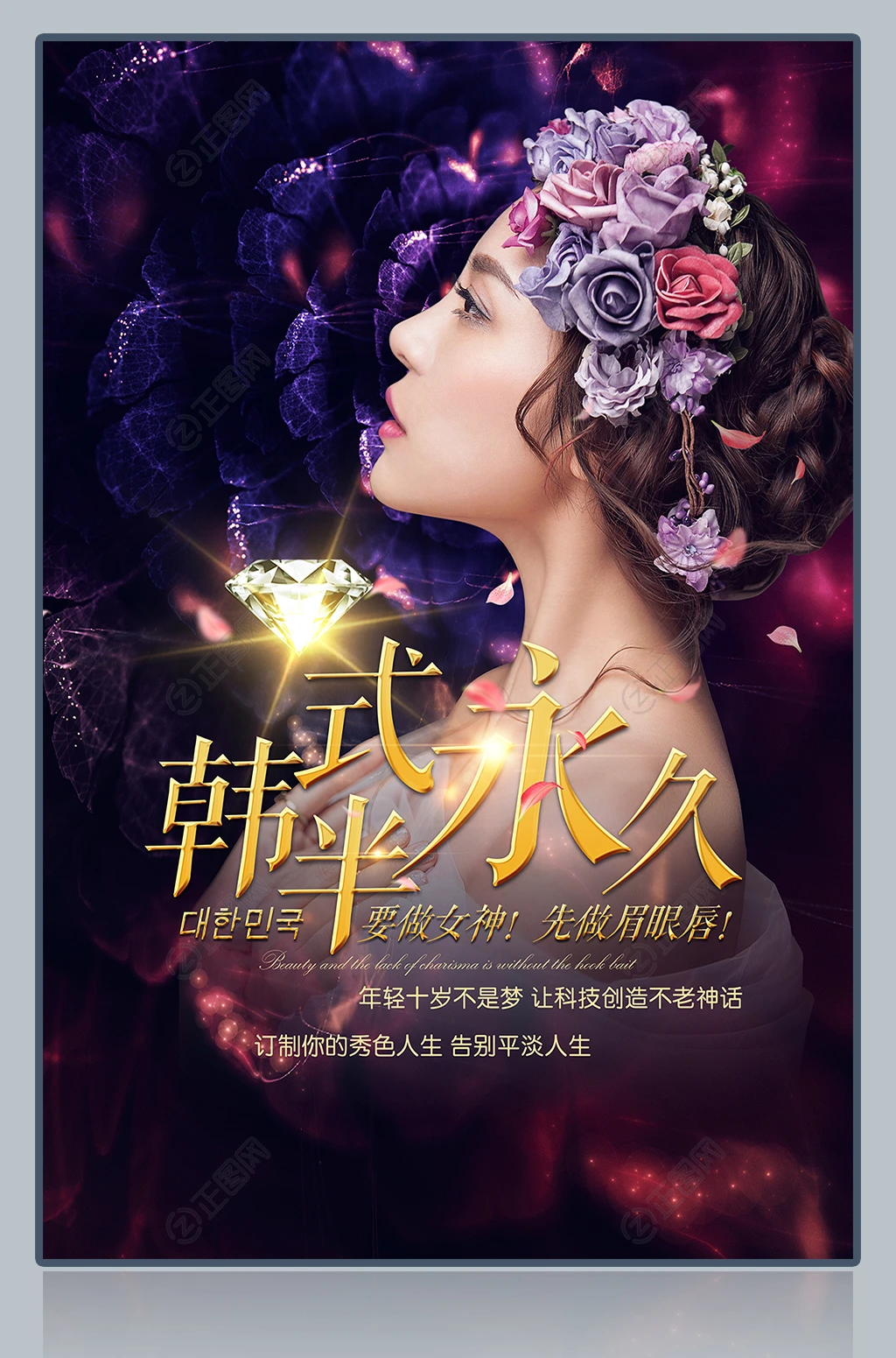 韩式半永久宣传广告海报设计 韩式半永久宣传广告海报设计