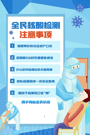 全民核酸检测注意事项海报