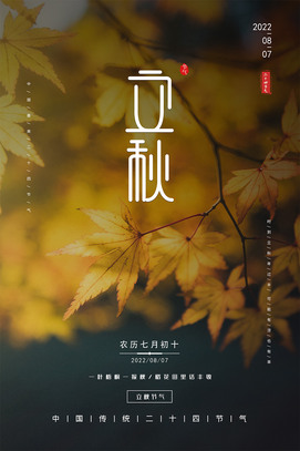 二十四节气立秋海报