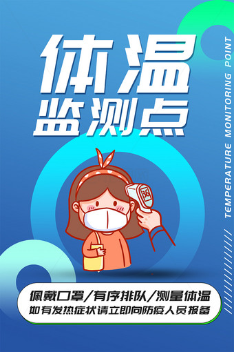 体温监测点防疫海报