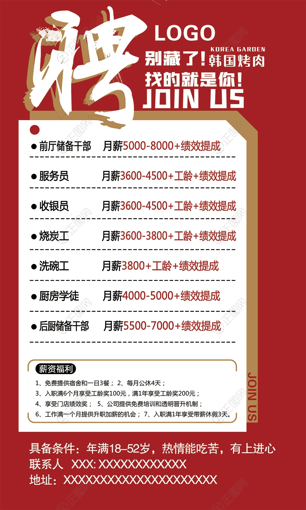 烧烤店招聘海报 烧烤店招聘海报