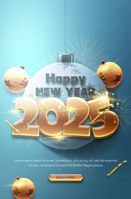 happy new year新年快乐海报