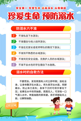 珍爱生命预防溺水宣传海报展板设计