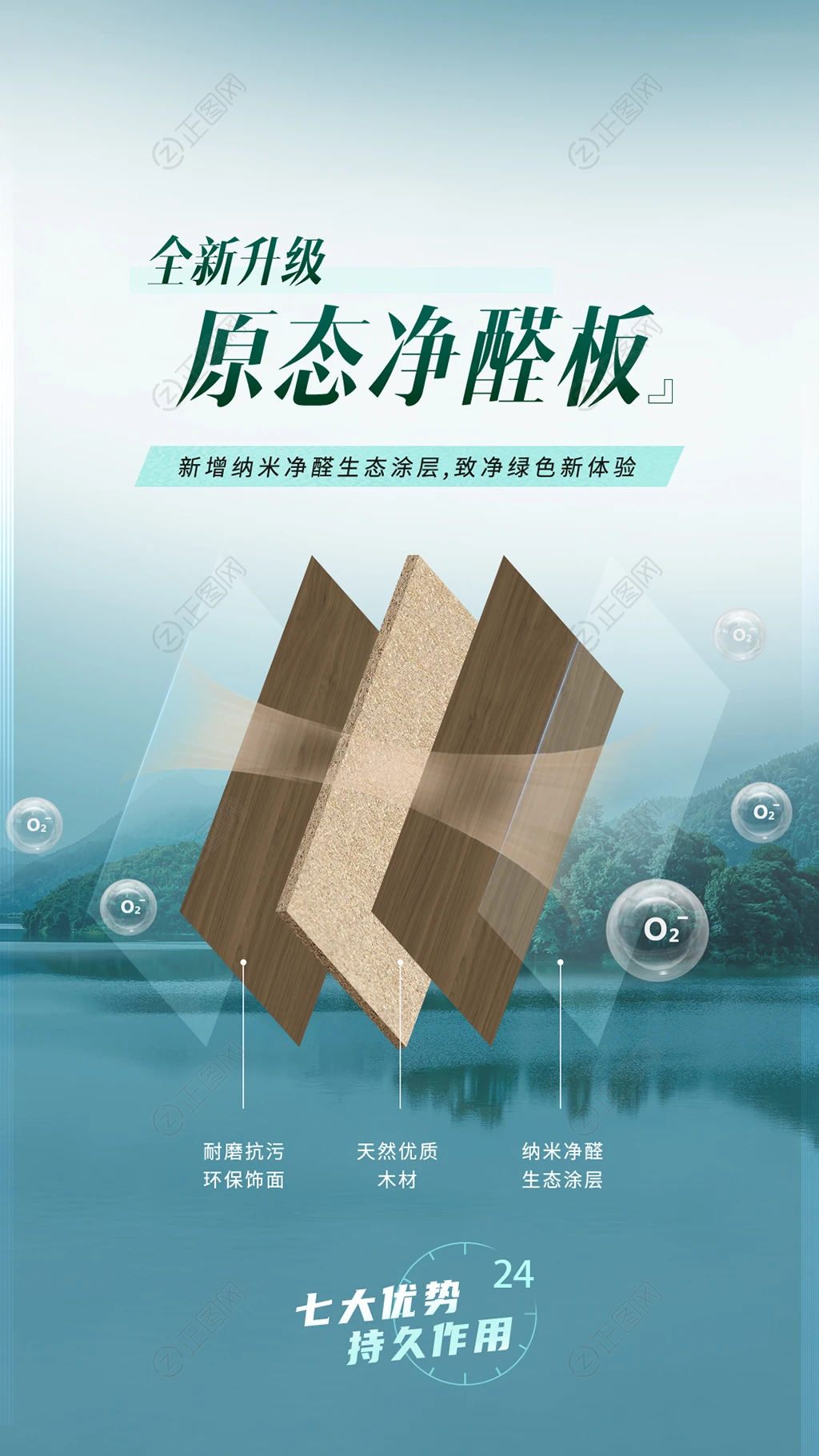 原态净醛板板材介绍广告海报图片 原态净醛板板材介绍广告海报图片