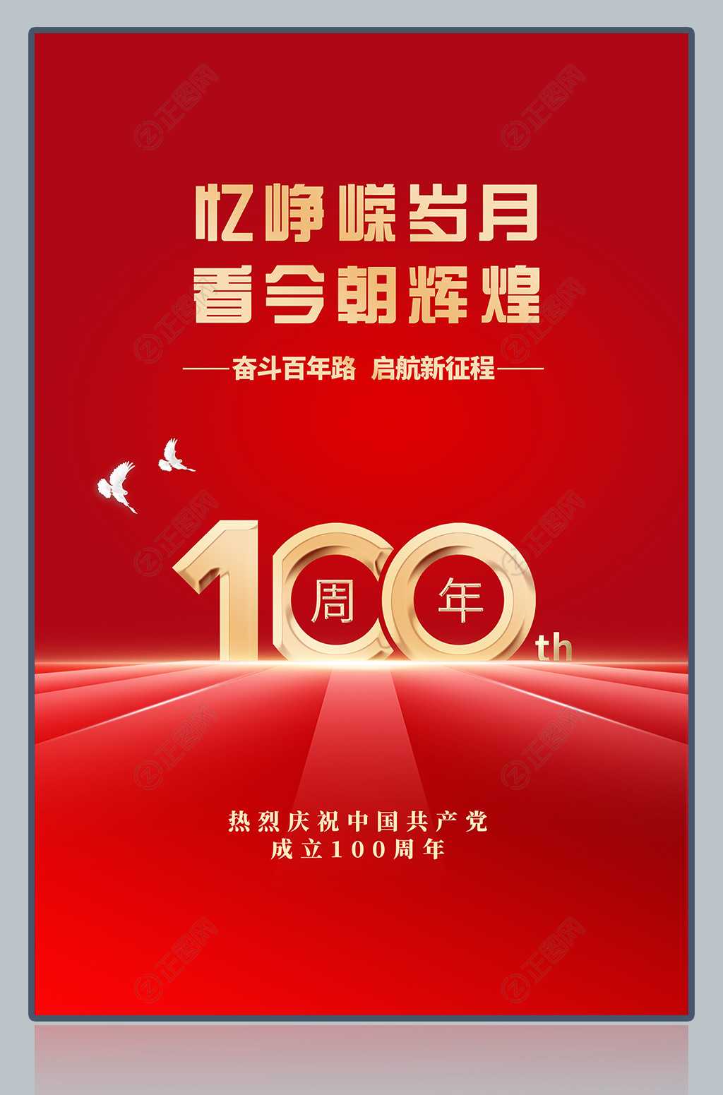 忆峥嵘岁月看今朝辉煌建党100周年海报