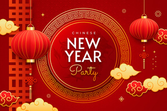 新年快乐英文海报背景素材