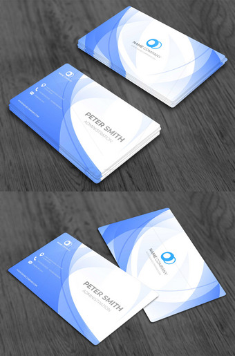 蓝色科技公司名片ai模板