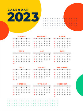 简洁2023日历海报模板