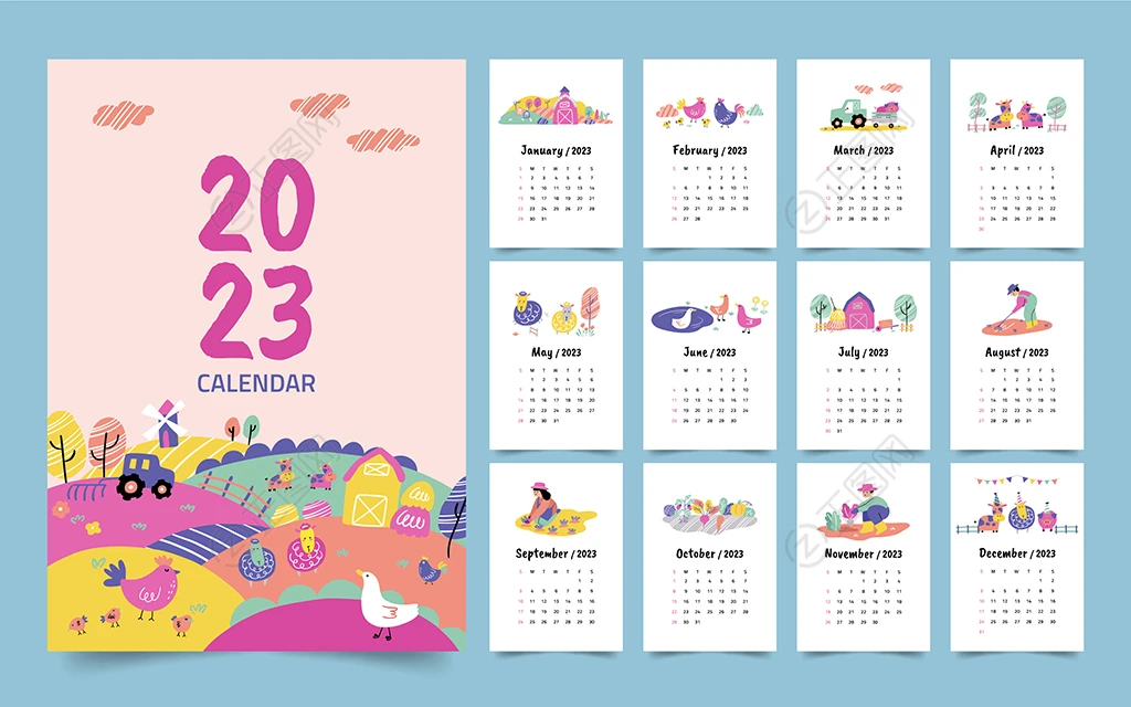 2023年日历ai矢量素材 2023年日历ai矢量素材