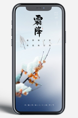 霜降节气移动端海报