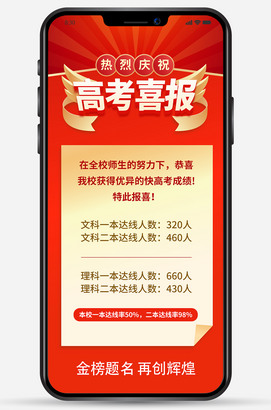高考喜报手机微信朋友圈海报图片