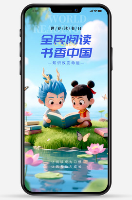 全民阅读书香中国世界读书节图片