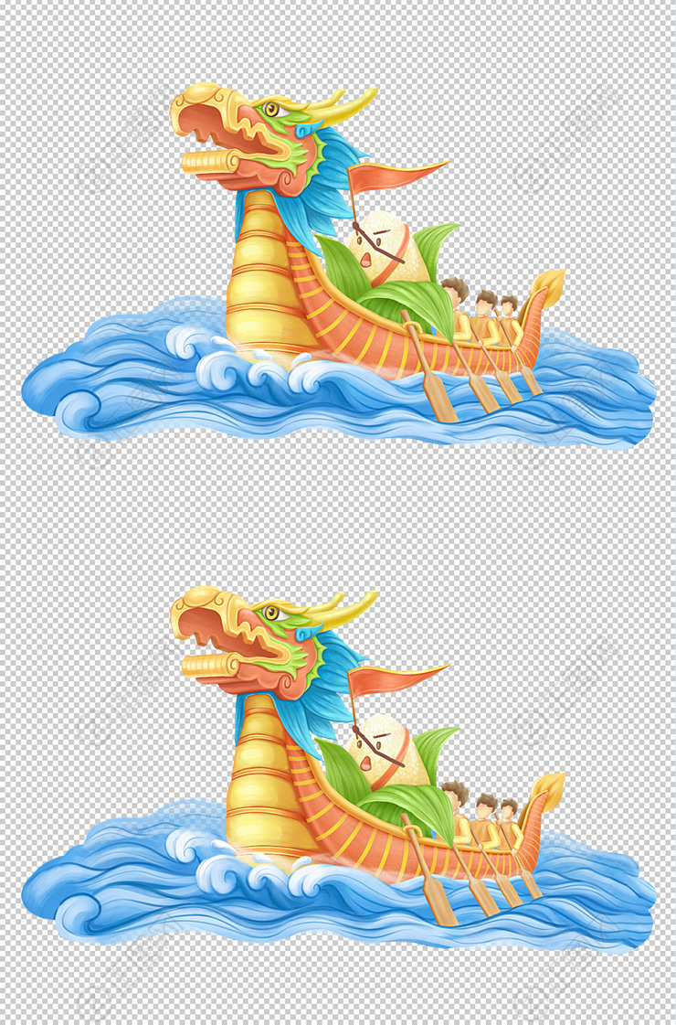 手绘端午节赛龙舟插画图片 手绘端午节赛龙舟插画图片