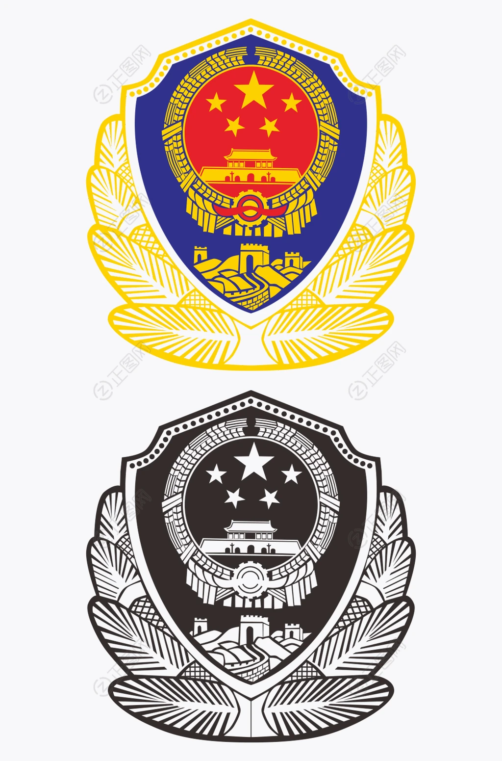 警徽矢量图免费下载 警徽矢量图免费下载