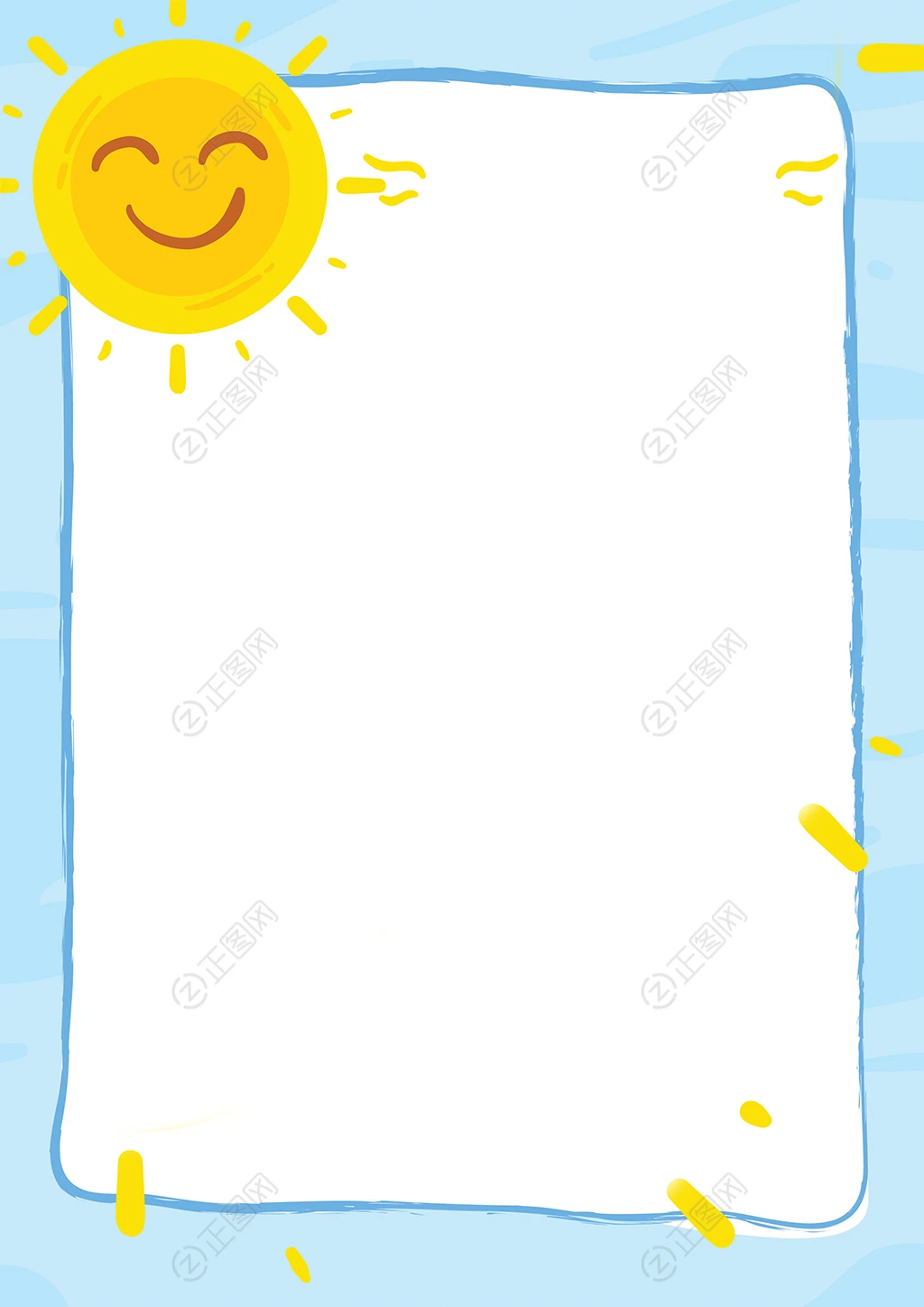 卡通手绘太阳信纸背景图片 卡通手绘太阳信纸背景图片