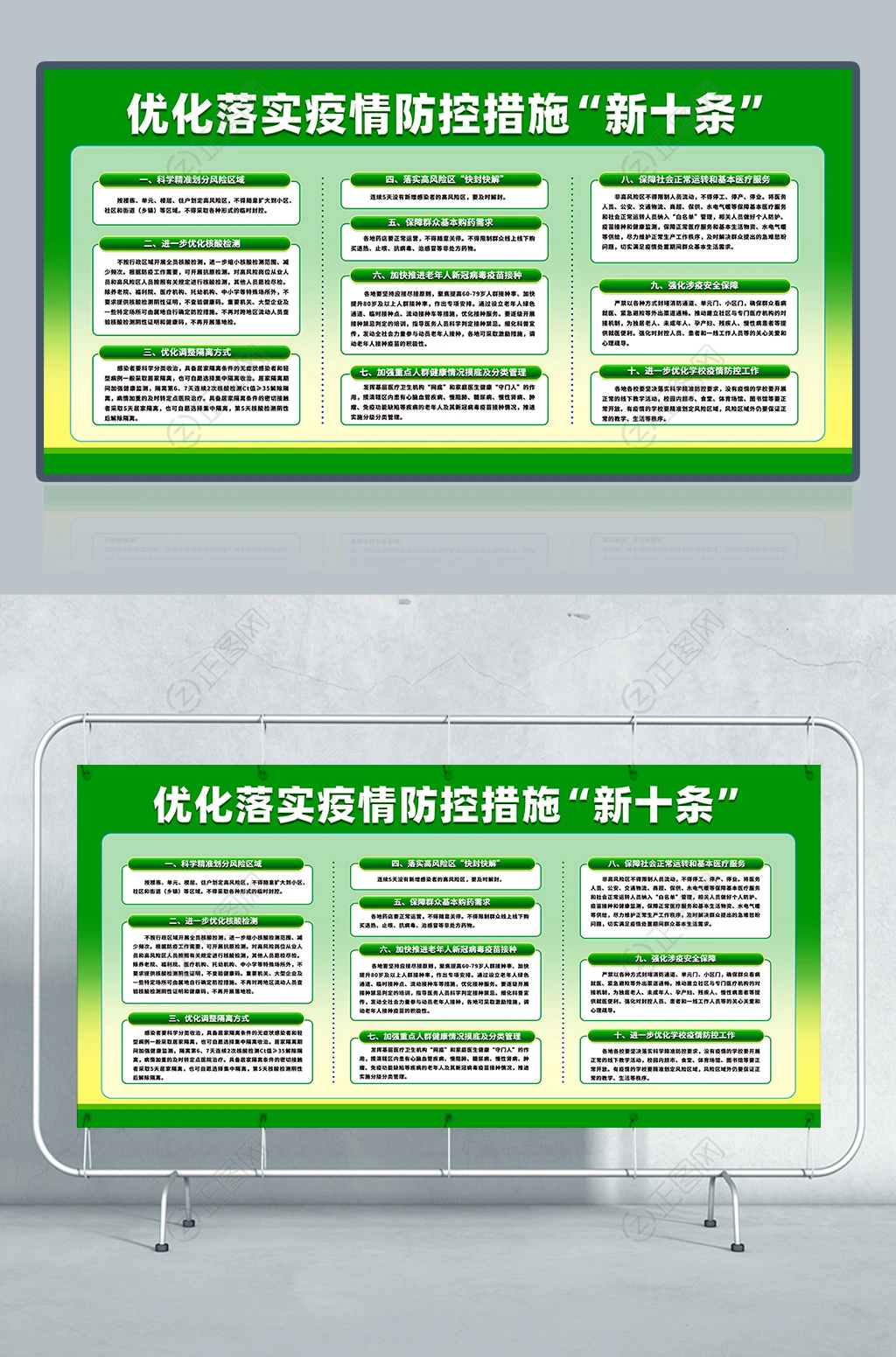 优化落实疫情防控措施新十条宣传展板 优化落实疫情防控措施新十条宣传展板