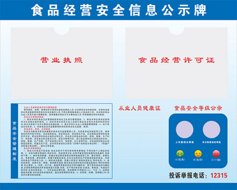 食品经营安全信息公示牌展板设计