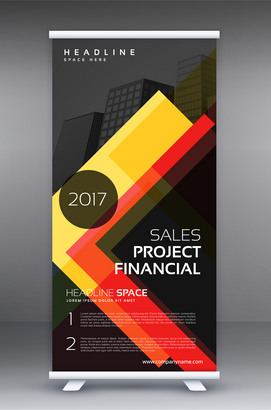 黑色创意X展架模板