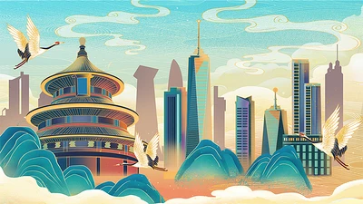 国潮故宫城市建筑图片