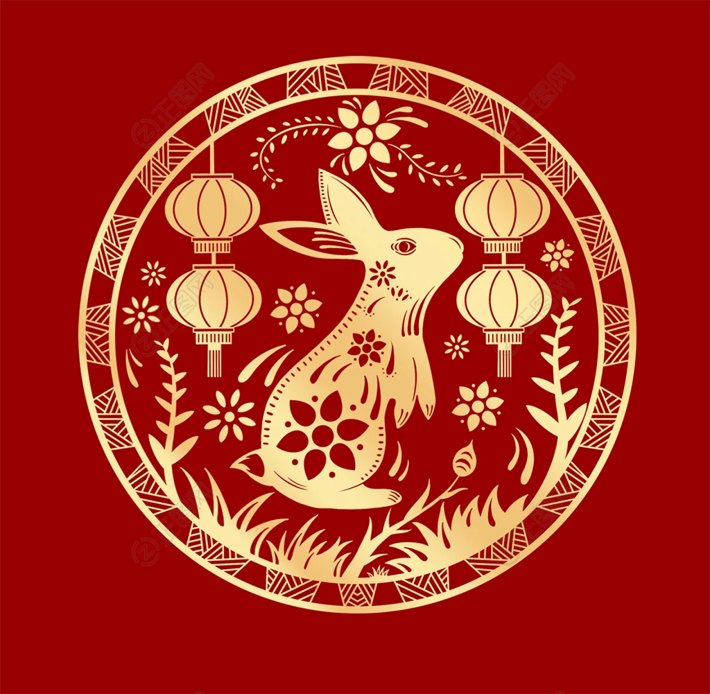 兔年新年剪纸素材 兔年新年剪纸素材