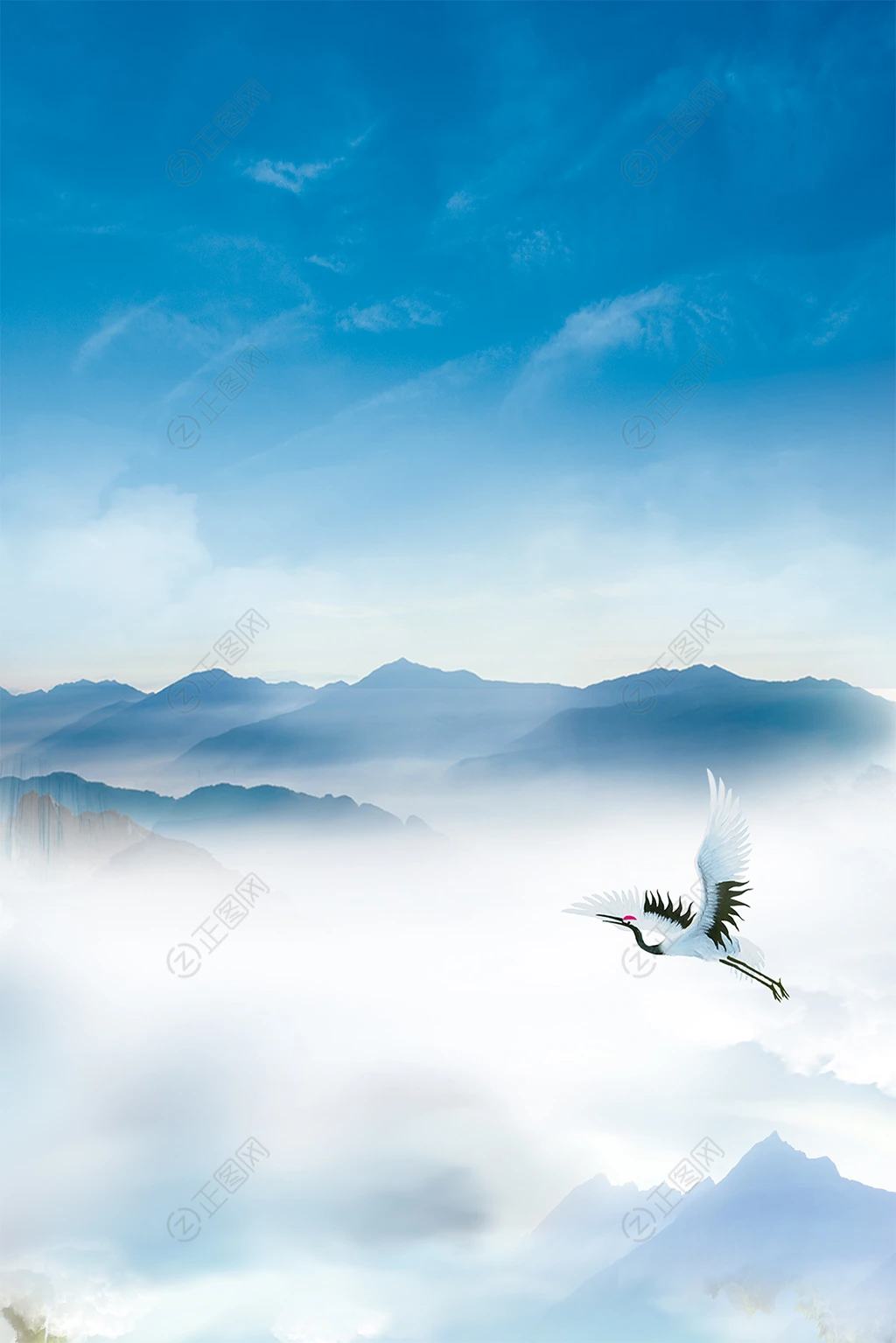 蓝色大气山峰背景图片 蓝色大气山峰背景图片