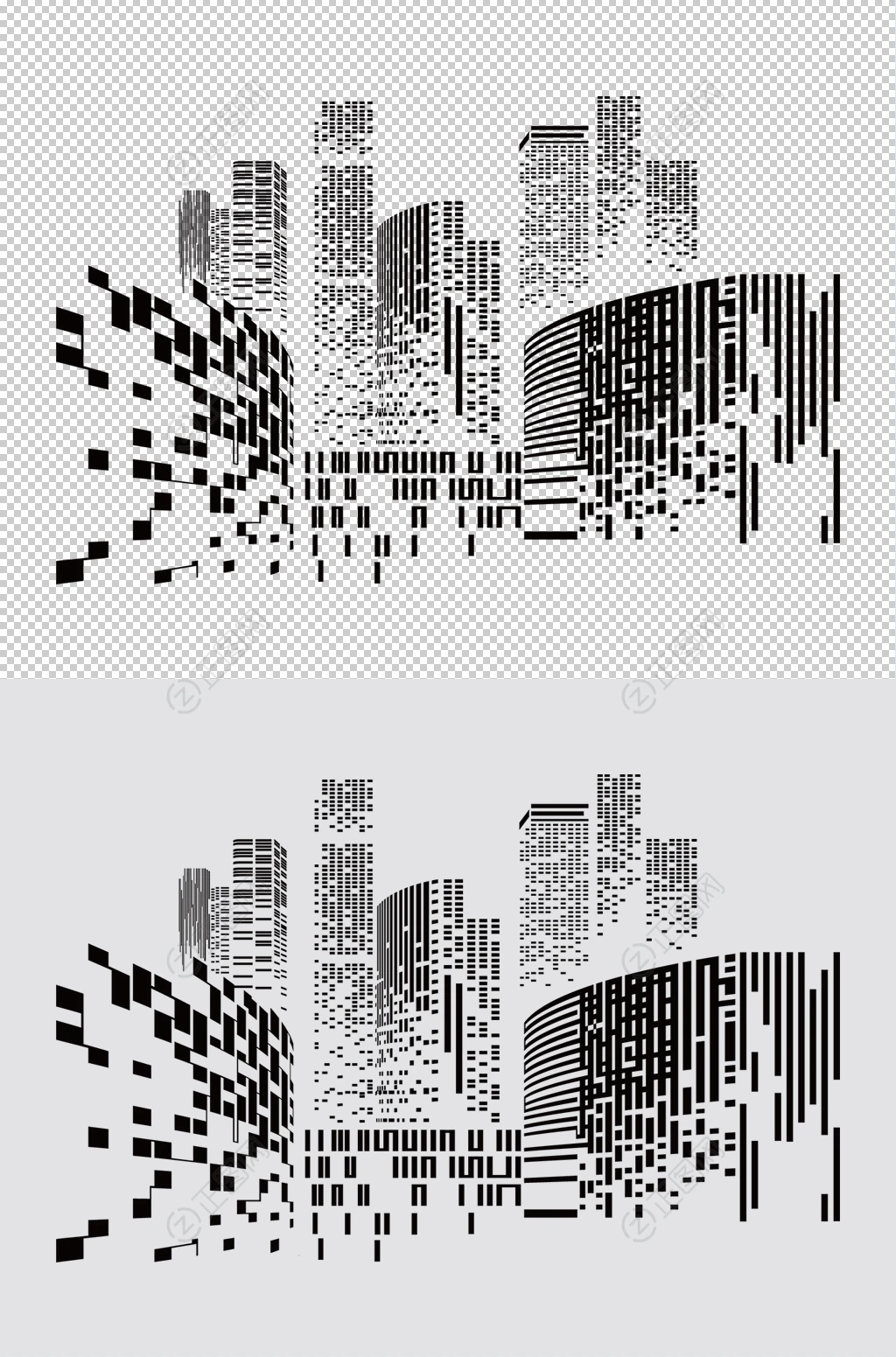 方格建筑矢量素材