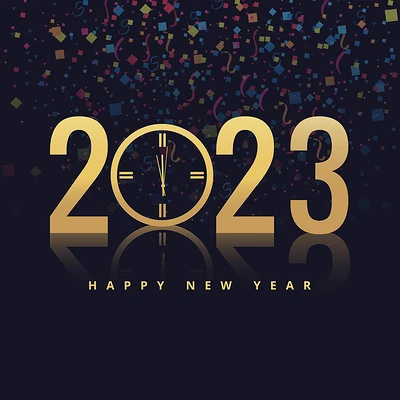 黑色炫酷2023新年海报