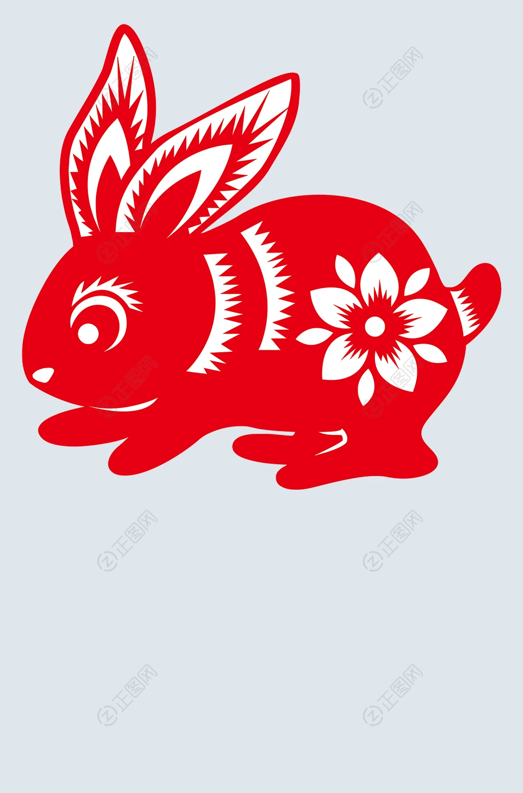 剪纸兔子矢量素材