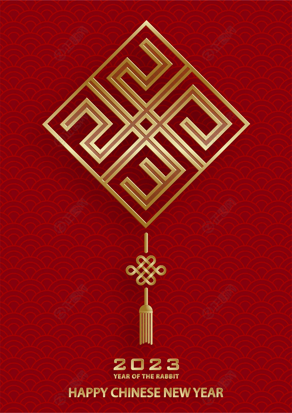 2023中国结新年快乐海报图片 2023中国结新年快乐海报图片