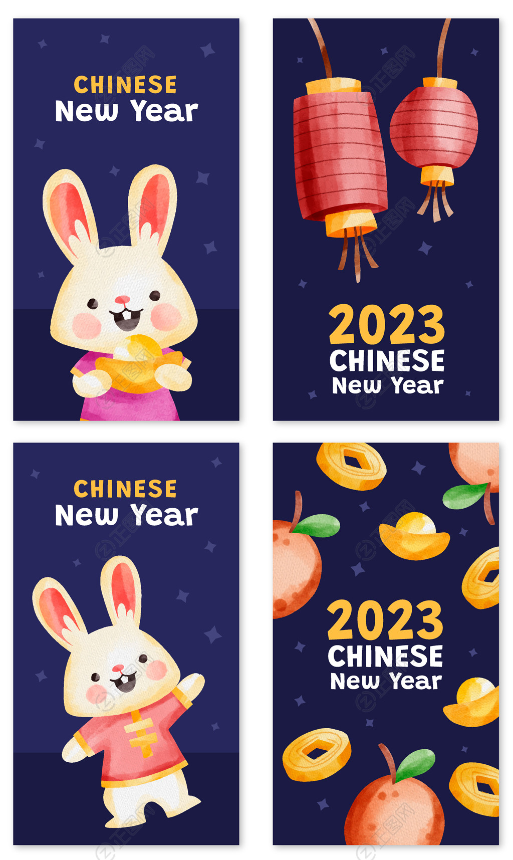 卡通兔子2023年海报素材