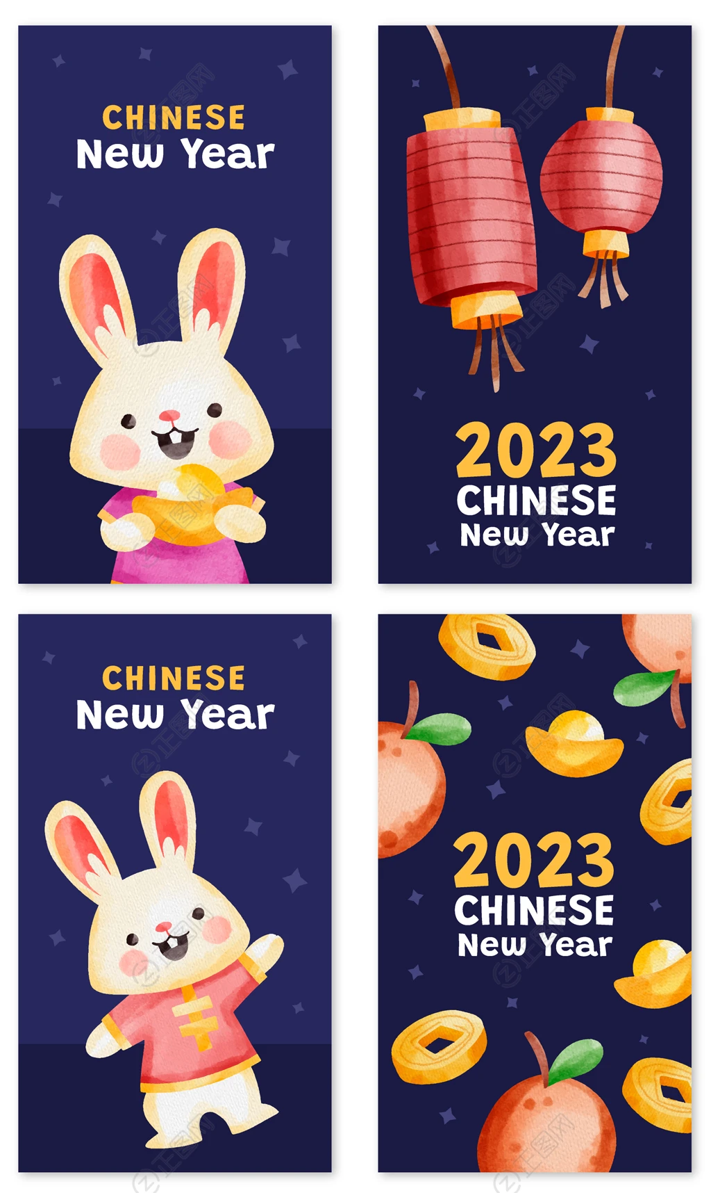 卡通兔子2023年海报素材 卡通兔子2023年海报素材