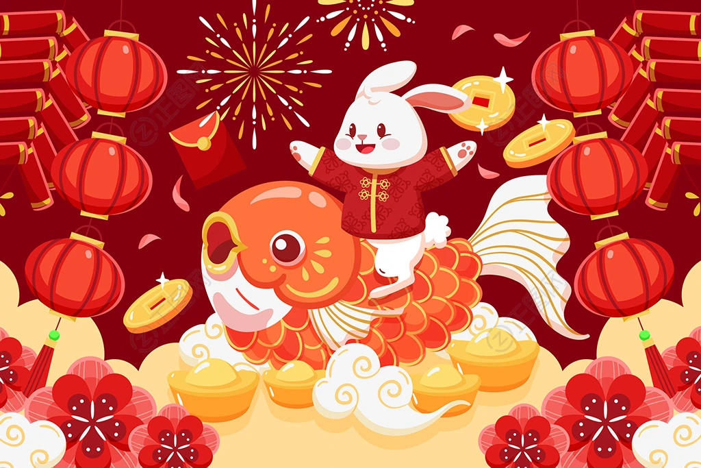 兔年插画矢量素材 兔年插画矢量素材