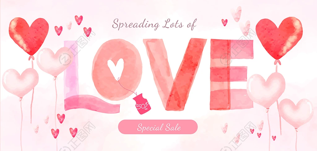LOVE浪漫爱心气球背景素材 LOVE浪漫爱心气球背景素材
