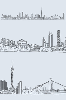 建筑线条ai矢量素材