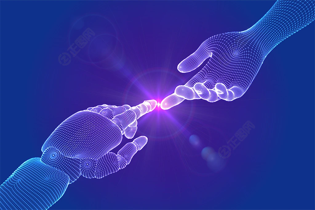 人工智能机器人指尖对碰矢量图 人工智能机器人指尖对碰矢量图