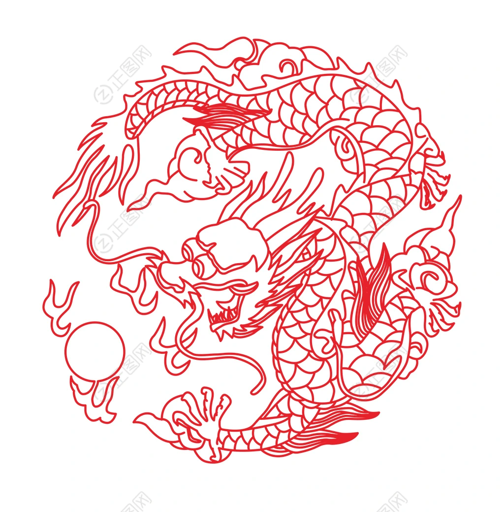 手绘线条龙cdr矢量素材 手绘线条龙cdr矢量素材