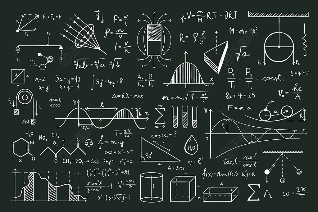 黑板上写满了数学公式
