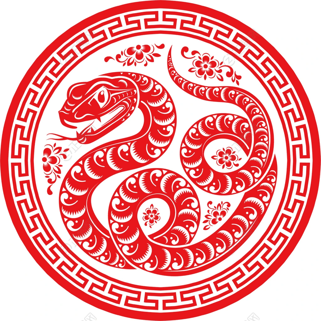 中式圆形窗花2025剪纸蛇矢量素材 中式圆形窗花2025剪纸蛇矢量素材