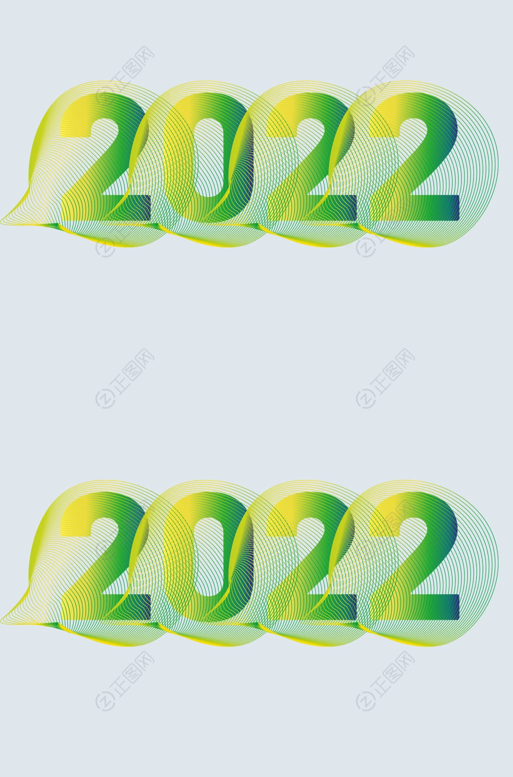 绿色线条2022字体设计