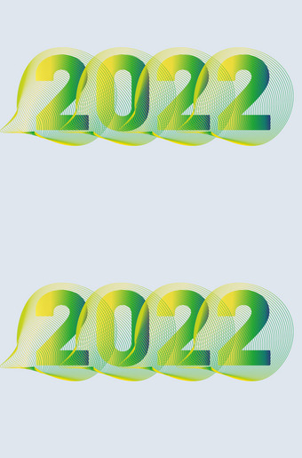 绿色线条2022字体设计