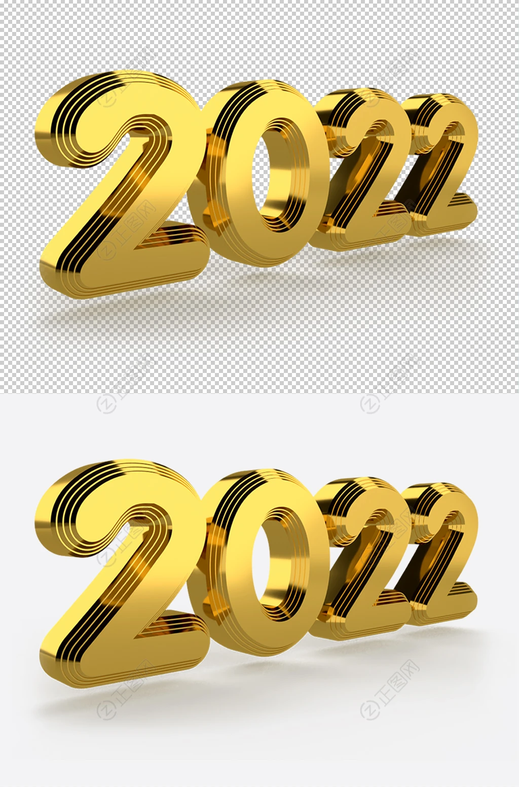 金色2022立体字素材 金色2022立体字素材