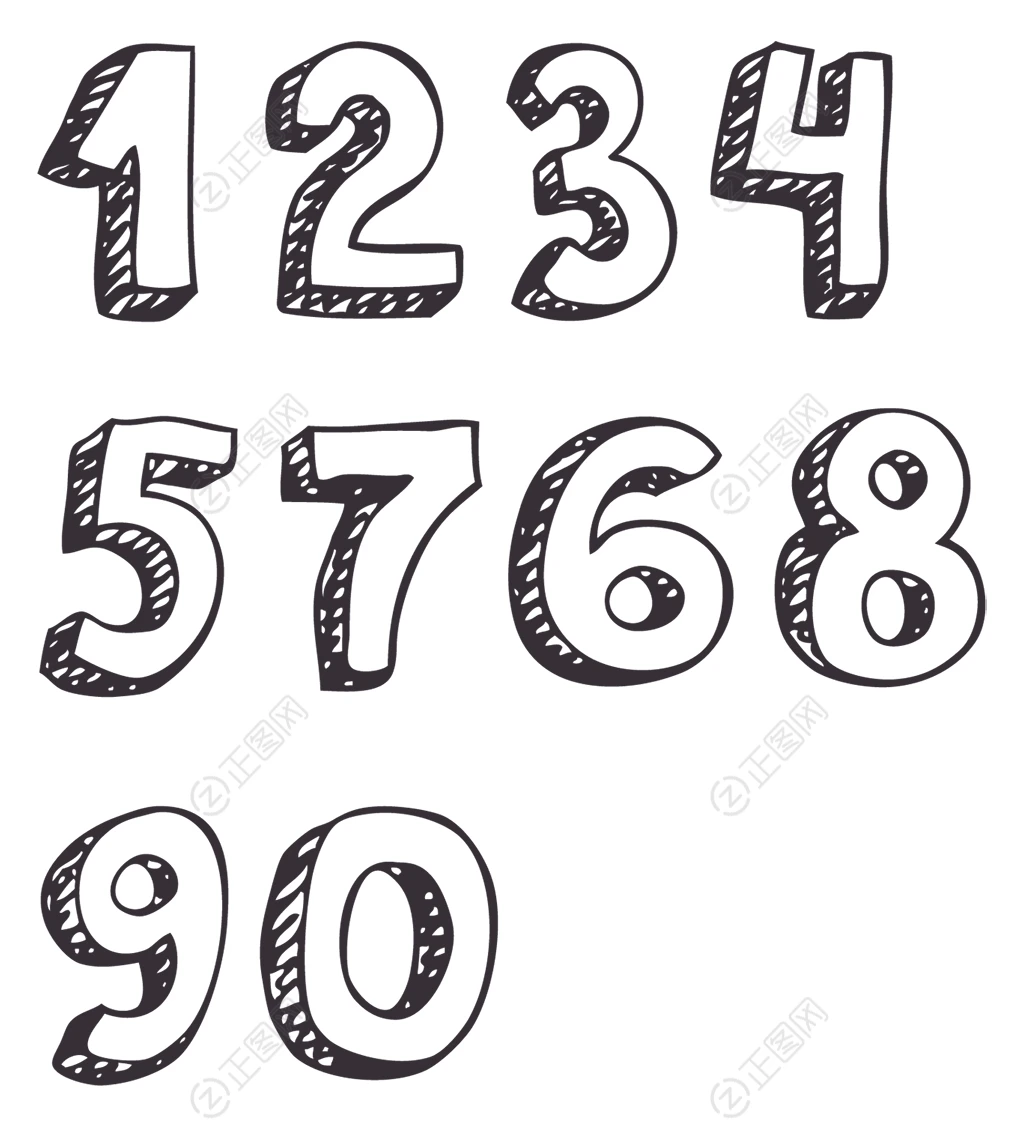 立体阴影123456789数字设计 立体阴影123456789数字设计