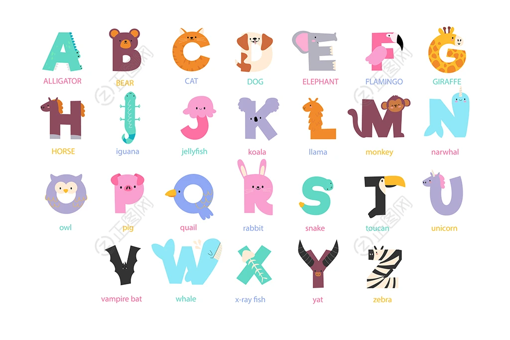 26个英文字母表早教素材ai矢量图 26个英文字母表早教素材ai矢量图