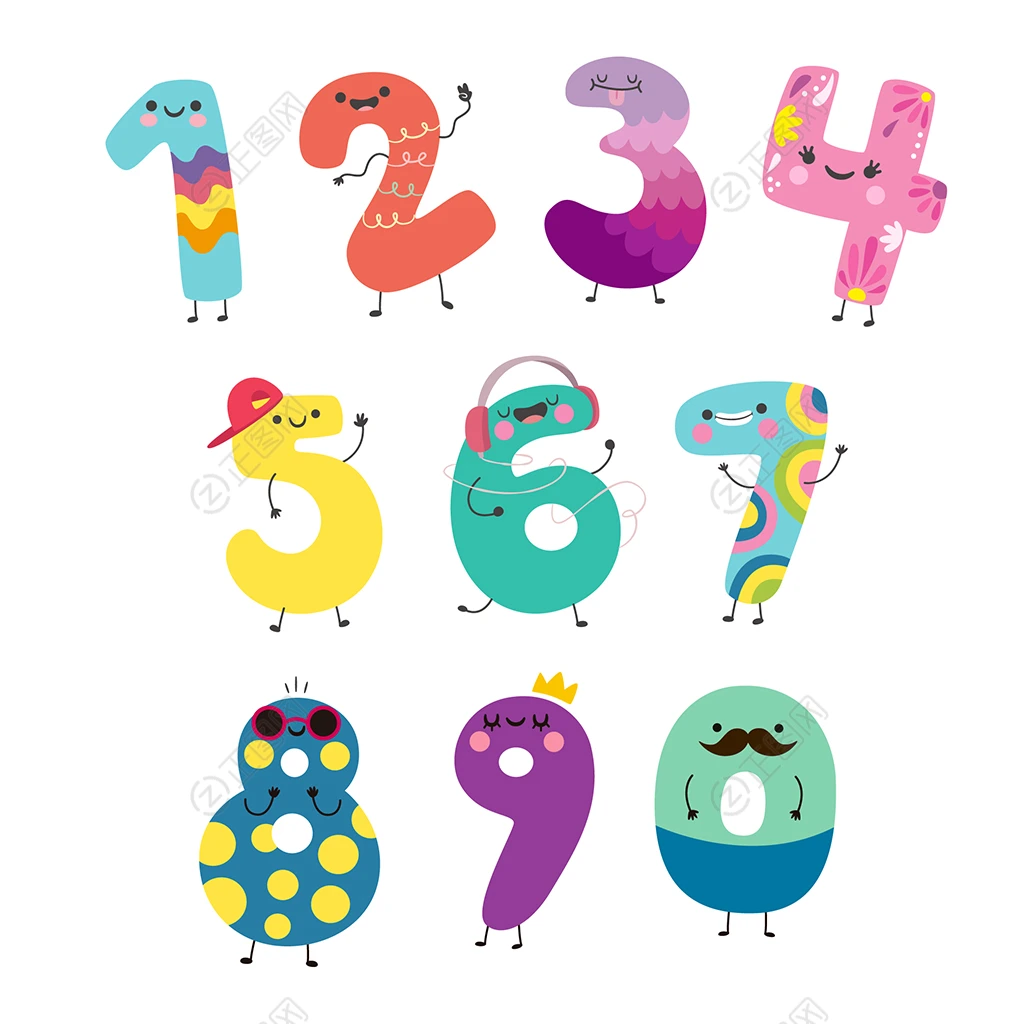 创意卡通123456789数字表教学图 创意卡通123456789数字表教学图