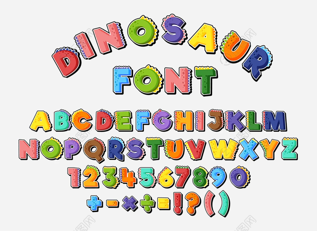 卡通英文字母数字标点符号设计识字卡素材 卡通英文字母数字标点符号设计识字卡素材